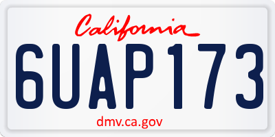 CA license plate 6UAP173