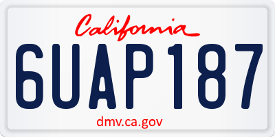 CA license plate 6UAP187
