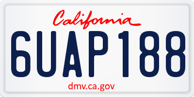 CA license plate 6UAP188