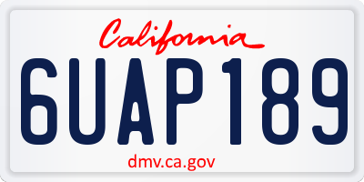 CA license plate 6UAP189