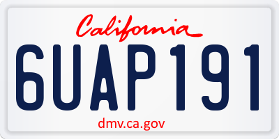 CA license plate 6UAP191