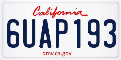 CA license plate 6UAP193