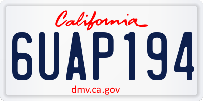 CA license plate 6UAP194
