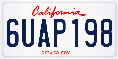 CA license plate 6UAP198