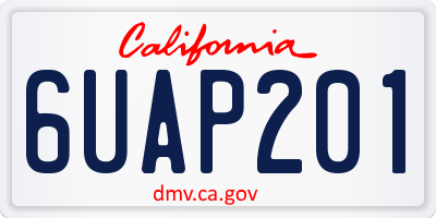 CA license plate 6UAP201