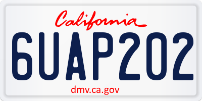 CA license plate 6UAP202