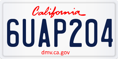 CA license plate 6UAP204