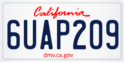 CA license plate 6UAP209