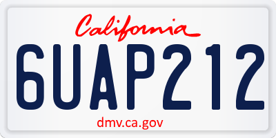CA license plate 6UAP212