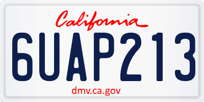 CA license plate 6UAP213