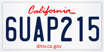 CA license plate 6UAP215
