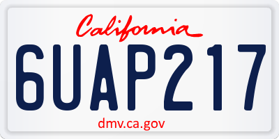 CA license plate 6UAP217