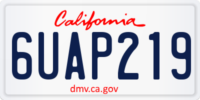 CA license plate 6UAP219