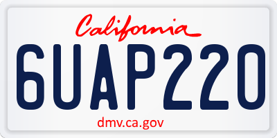 CA license plate 6UAP220