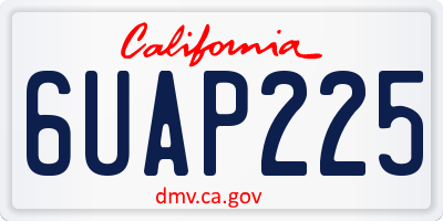 CA license plate 6UAP225
