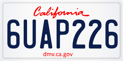 CA license plate 6UAP226