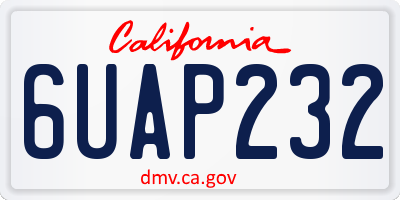CA license plate 6UAP232