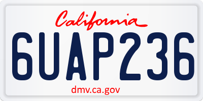 CA license plate 6UAP236