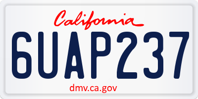 CA license plate 6UAP237
