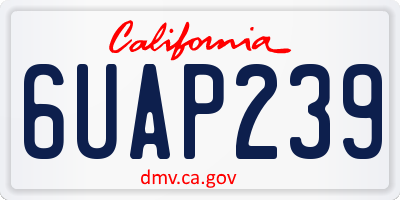 CA license plate 6UAP239