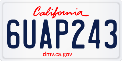 CA license plate 6UAP243