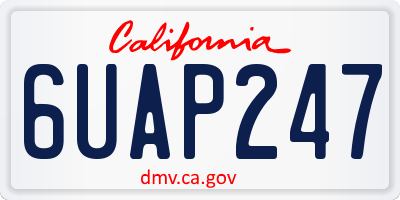 CA license plate 6UAP247