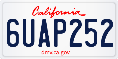 CA license plate 6UAP252