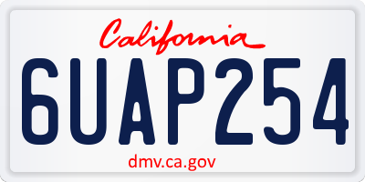 CA license plate 6UAP254