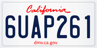 CA license plate 6UAP261