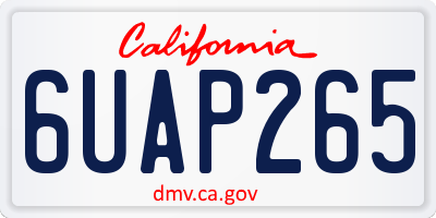 CA license plate 6UAP265