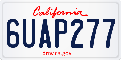 CA license plate 6UAP277