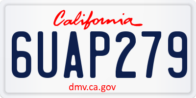 CA license plate 6UAP279