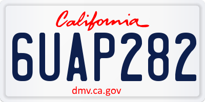 CA license plate 6UAP282