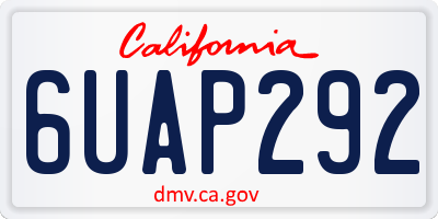 CA license plate 6UAP292