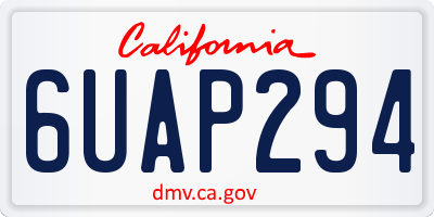CA license plate 6UAP294