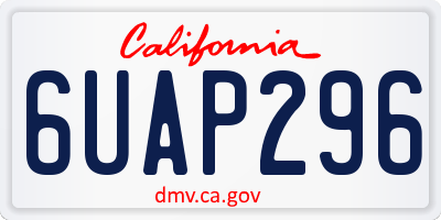CA license plate 6UAP296