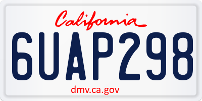 CA license plate 6UAP298