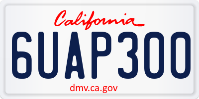 CA license plate 6UAP300