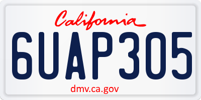 CA license plate 6UAP305