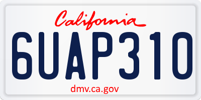 CA license plate 6UAP310