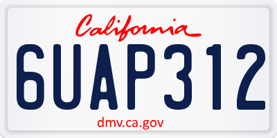 CA license plate 6UAP312