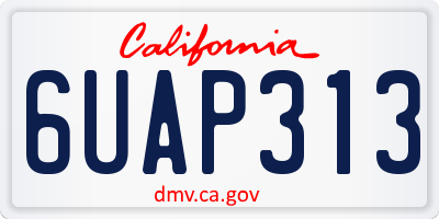 CA license plate 6UAP313