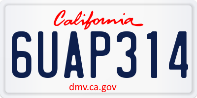 CA license plate 6UAP314