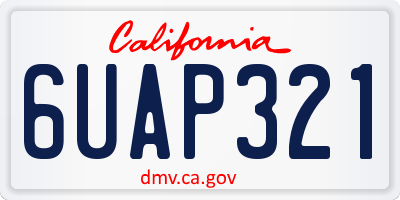 CA license plate 6UAP321