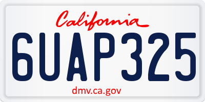 CA license plate 6UAP325