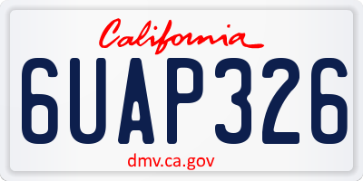 CA license plate 6UAP326
