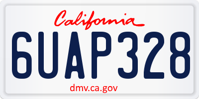 CA license plate 6UAP328