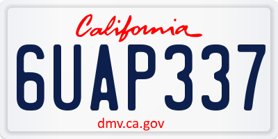 CA license plate 6UAP337