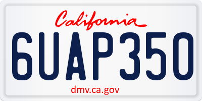 CA license plate 6UAP350