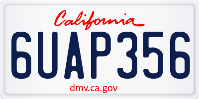 CA license plate 6UAP356
